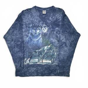 Back To Earth Wolf Moon Tie Dye Long Sleeve T-Shirt XL